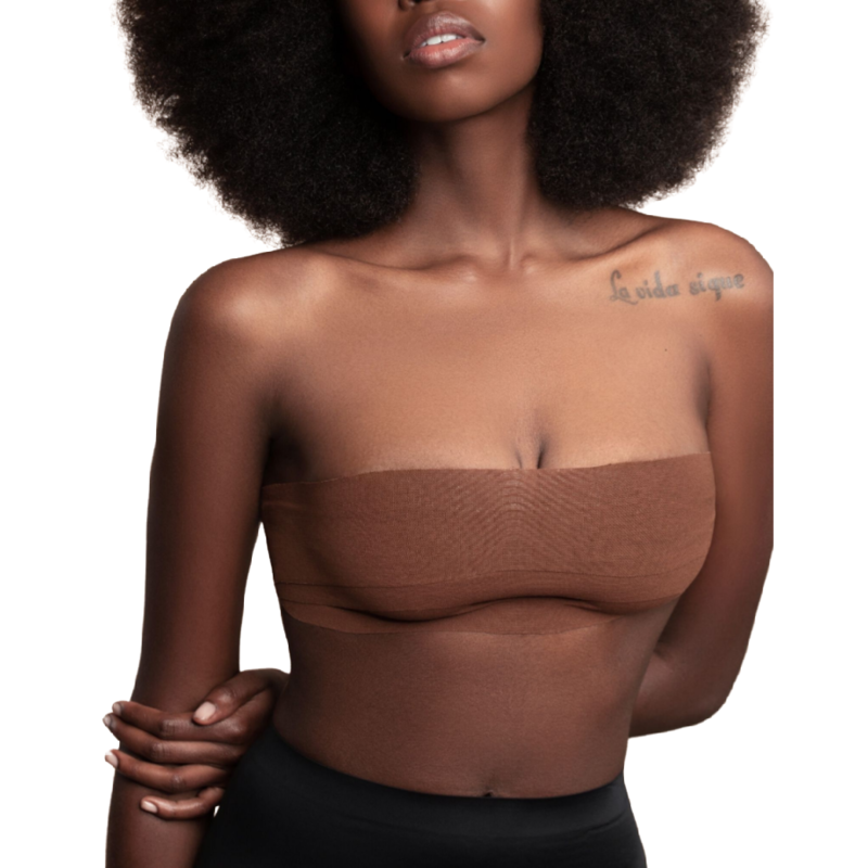 BYE-BRA - RUBAN ADHÉSIF CORPOREL 5 MX 6,5 CM + 3 PAIRES DE COUVERCLES DE TÉTONS MARRON