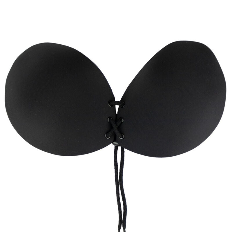 BYE-BRA - BLACK ADHESIVE BRA WITH STRAPS CUP A