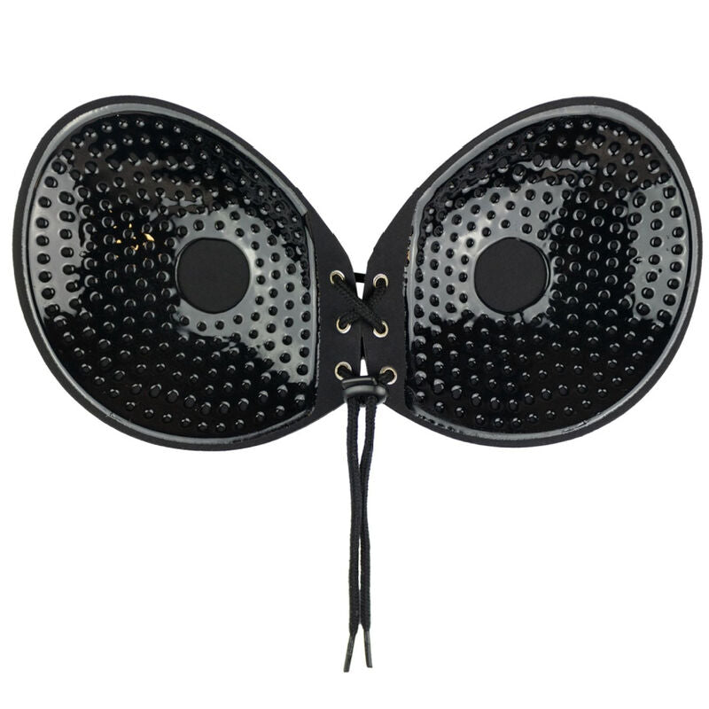 BYE-BRA - BLACK ADHESIVE BRA WITH STRAPS CUP A