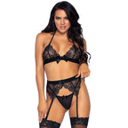 LEG AVENUE - SET TRE PEZZI LEG AVENUE - TOP, REGGISTREE E PERING