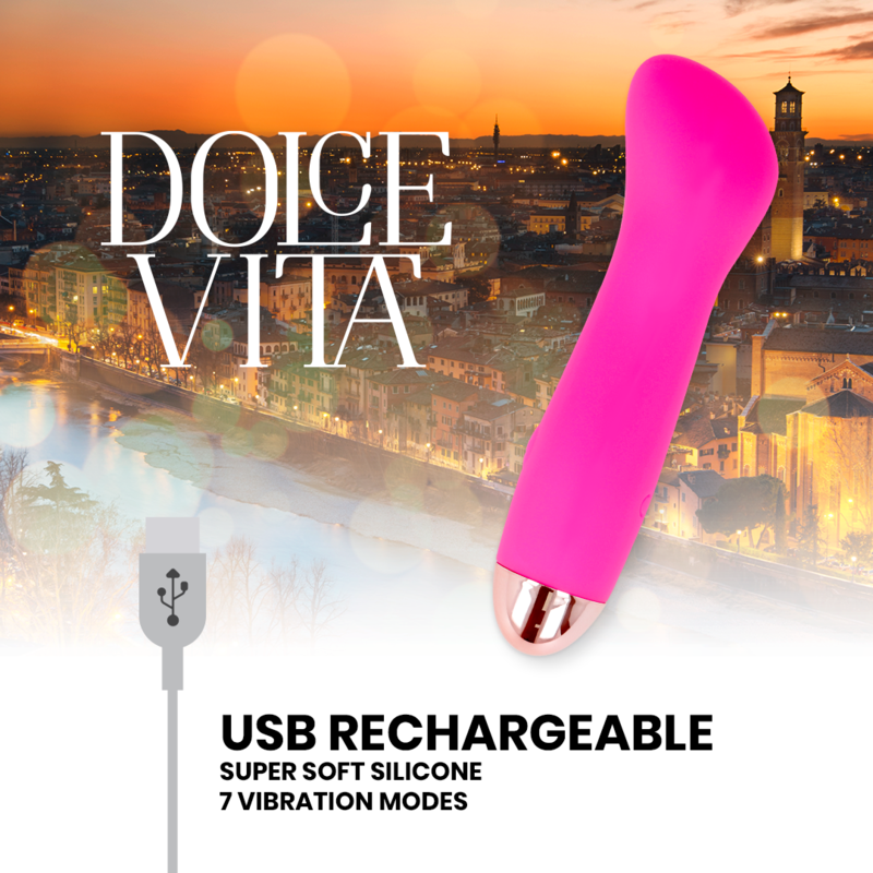 DOLCE VITA - UN VIBRATEUR RECHARGEABLE ROSE 7 VITESSES