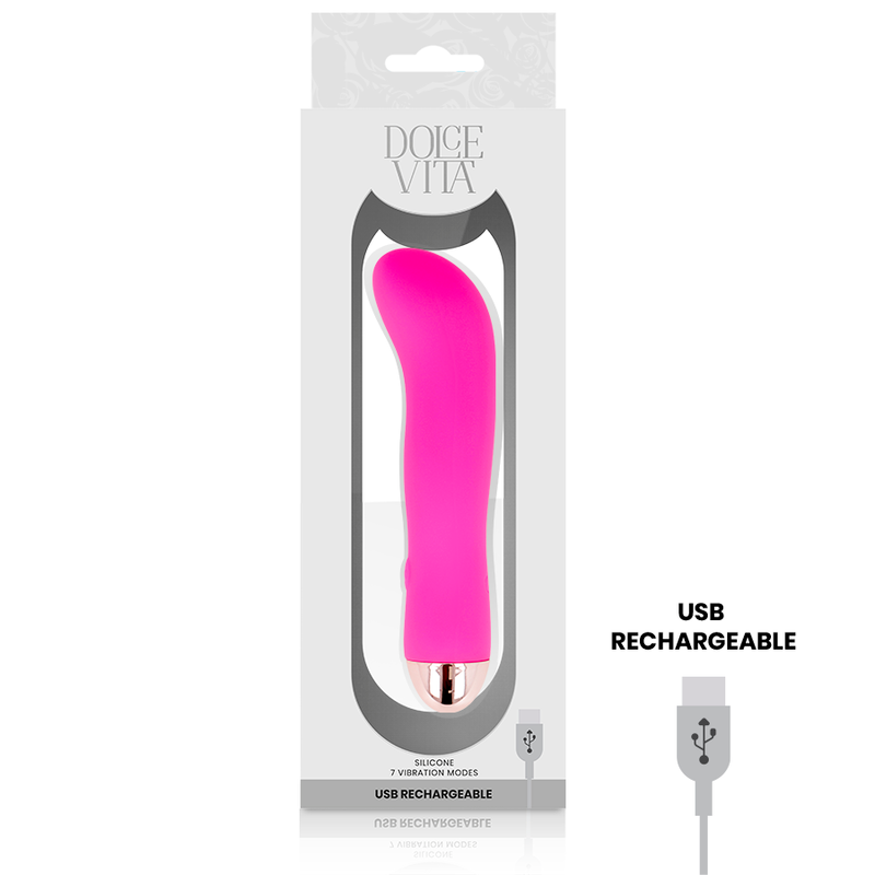 DOLCE VITA - PINK RECHARGEABLE 7-SPEED VIBRATOR