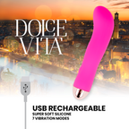 DOLCE VITA - PINK RECHARGEABLE 7-SPEED VIBRATOR