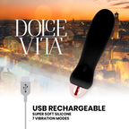 DOLCE VITA - RECHARGEABLE FIVE BLACK 7-SPEED VIBRATOR