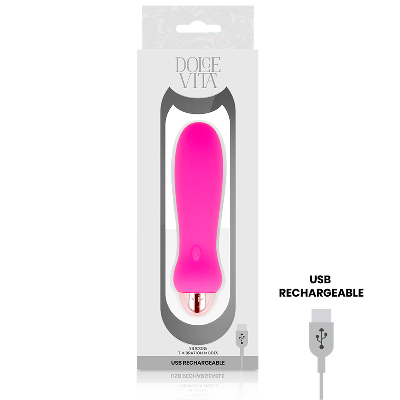 DOLCE VITA - RECHARGEABLE FIVE PINK VIBRATOR 7 SPEED