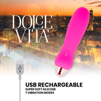 DOLCE VITA - RECHARGEABLE FIVE PINK VIBRATOR 7 SPEED
