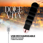 DOLCE VITA - RECHARGEABLE VIBRATOR SEI BLACK 7 SPEED