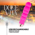 DOLCE VITA - RECHARGEABLE VIBRATOR SEI ROSA 7 SPEED