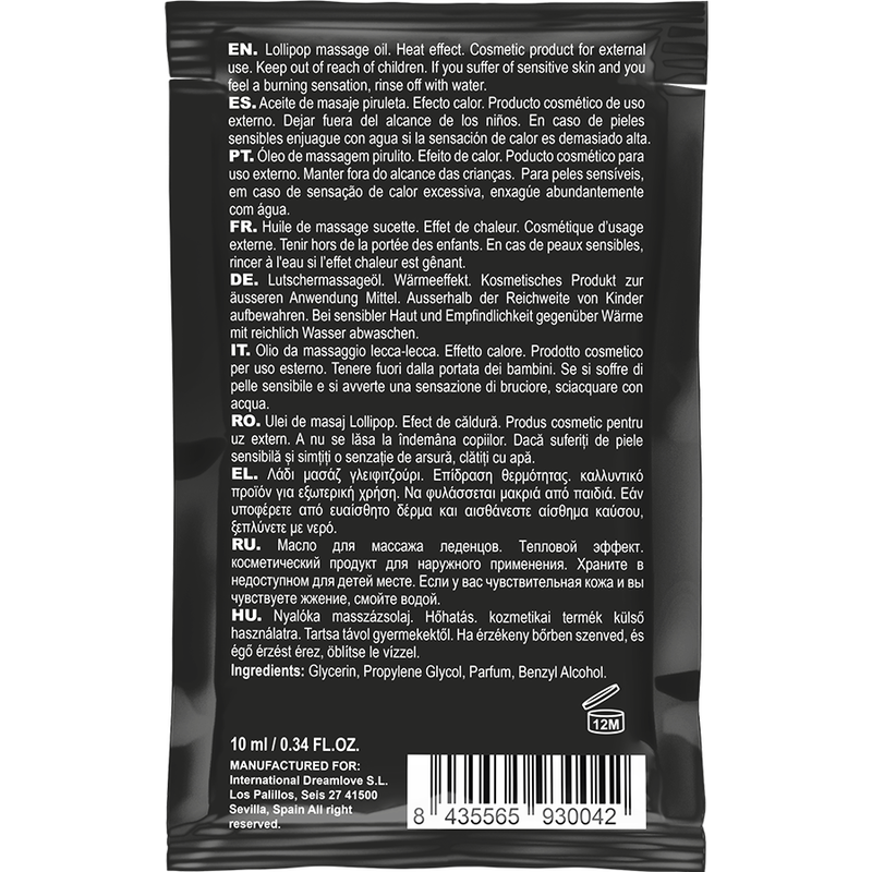 COQUETTE CHIC DESIRE - HUILE DE MASSAGE DE POCHE À EFFET CHAUFFANT SUCETTE 10 ML