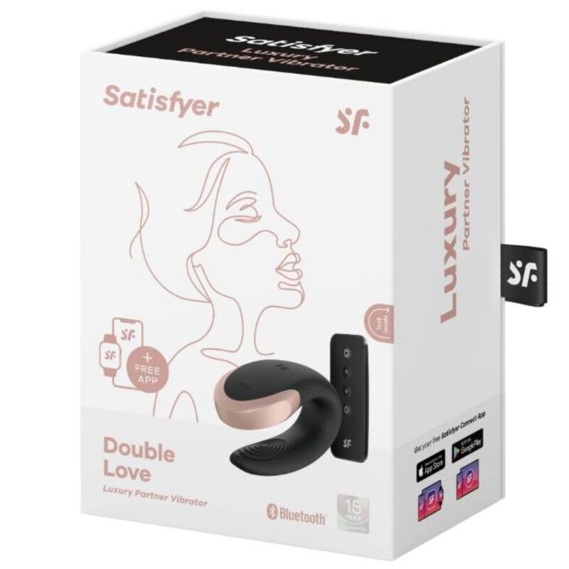 SATISFYER - LUXURY BLACK DOUBLE LOVE PARTNER VIBRATOR