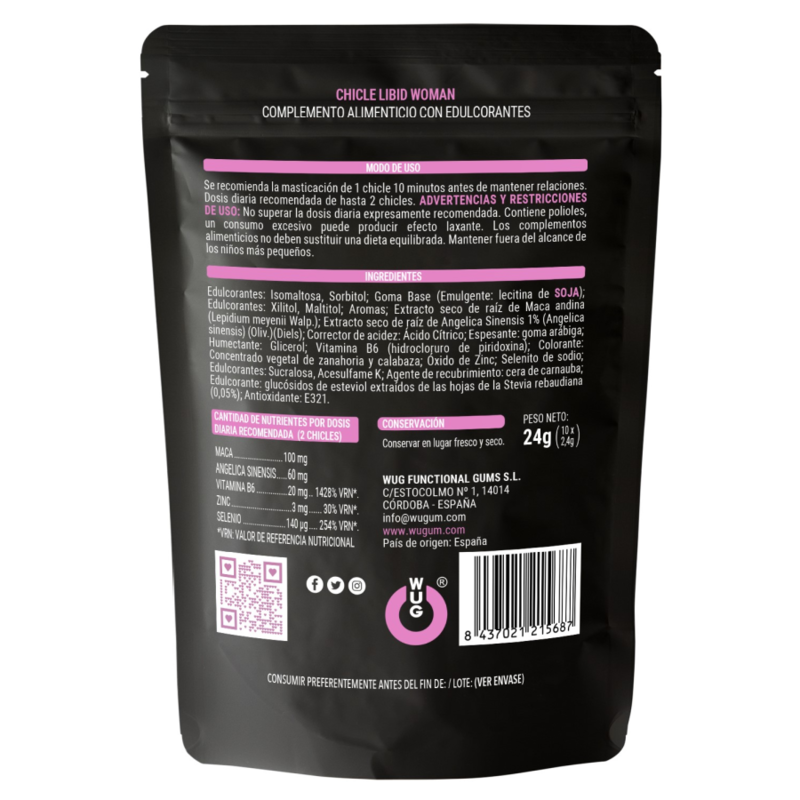 WUG SEX SENSE - AMÉLIORATEUR DE LIBIDE FÉMININE 10 UNITÉS