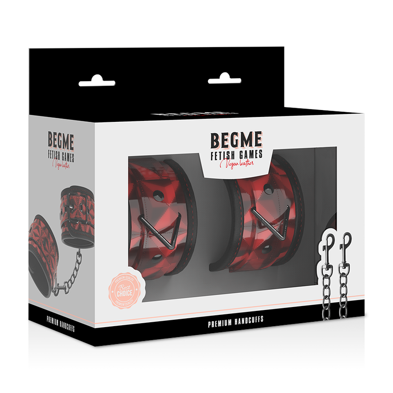 BEGME - PREMIUM RED EDITION HANDCUFFS WITH NEOPRENE LINING