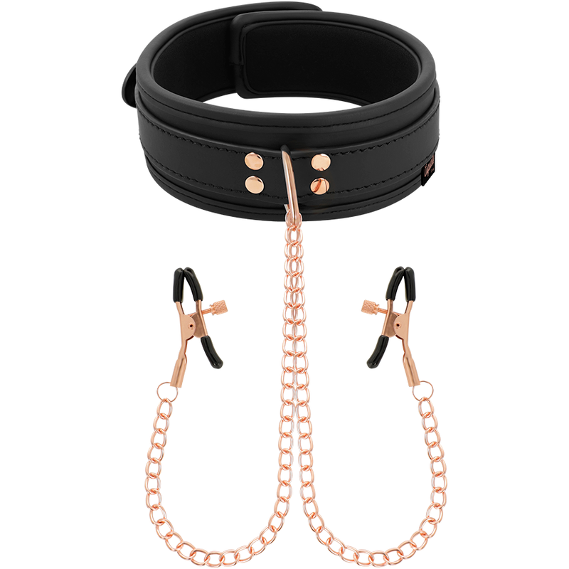 COQUETTE CHIC DESIRE - FANCY NIPPLE CLAMP NECKLACE WITH NEOPRENE LINING