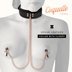 COQUETTE CHIC DESIRE - FANCY NIPPLE CLAMP NECKLACE WITH NEOPRENE LINING