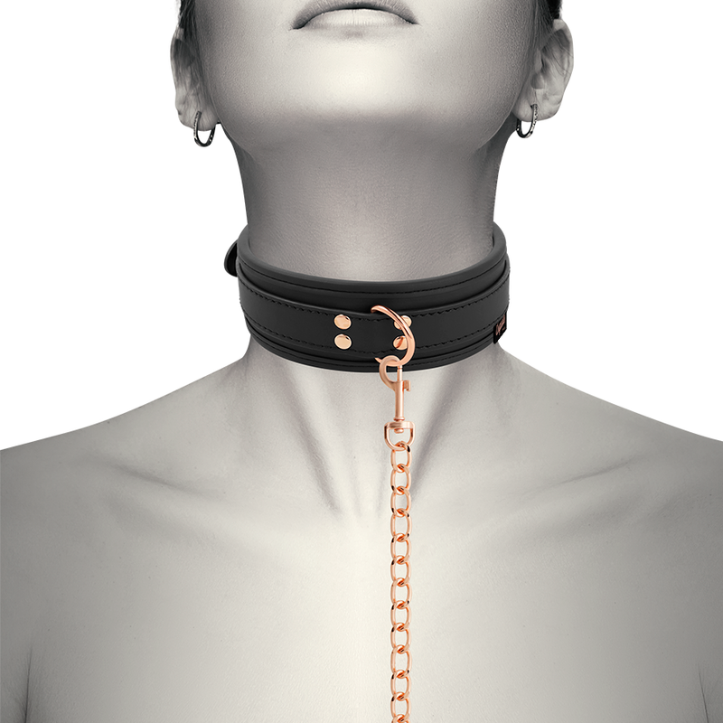 COQUETTE CHIC DESIRE - VEGAN PATTERNED LEATHER NECKLACE WITH NEOPRENE STRAP AND LINING