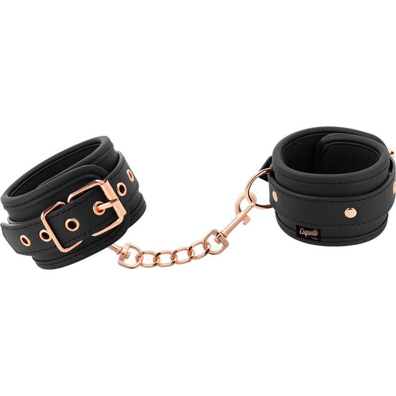 COQUETTE CHIC DESIRE - VEGAN PATTERNED LEATHER HANDCUFFS WITH NOPRENE LINING