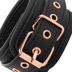 COQUETTE CHIC DESIRE - VEGAN PATTERNED LEATHER HANDCUFFS WITH NOPRENE LINING