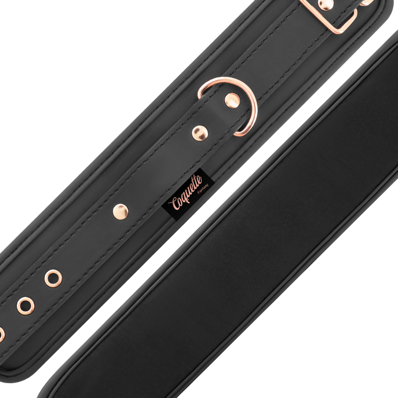 COQUETTE CHIC DESIRE - VEGAN PATTERNED LEATHER HANDCUFFS WITH NOPRENE LINING