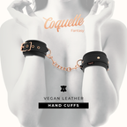 COQUETTE CHIC DESIRE - VEGAN PATTERNED LEATHER HANDCUFFS WITH NOPRENE LINING