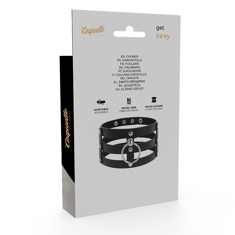 COQUETTE CHIC DESIRE - VEGAN LEATHER FETISH-STYLE CHOKER