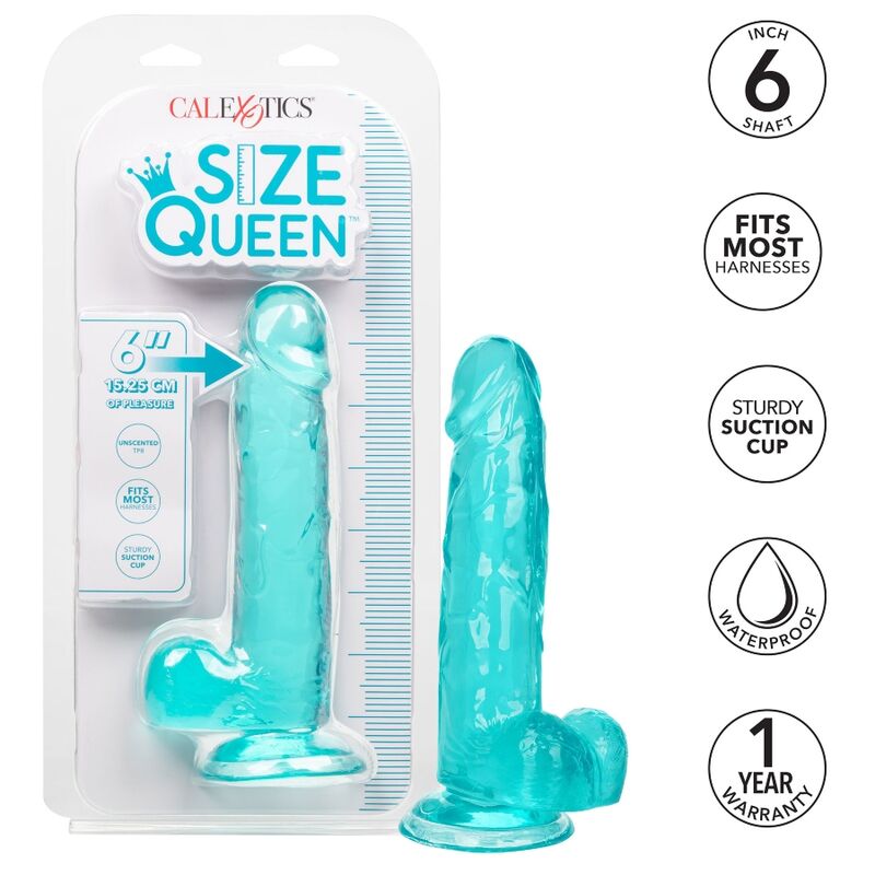 CALEXOTICS - QUEEN DILDO SIZE BLUE 15.3 CM