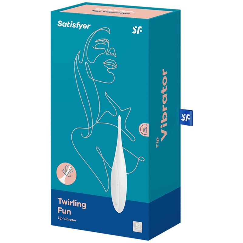 SATISFYER - VIBRATEUR AVEC EMBOUT TOURNANT AMUSANT BLANC