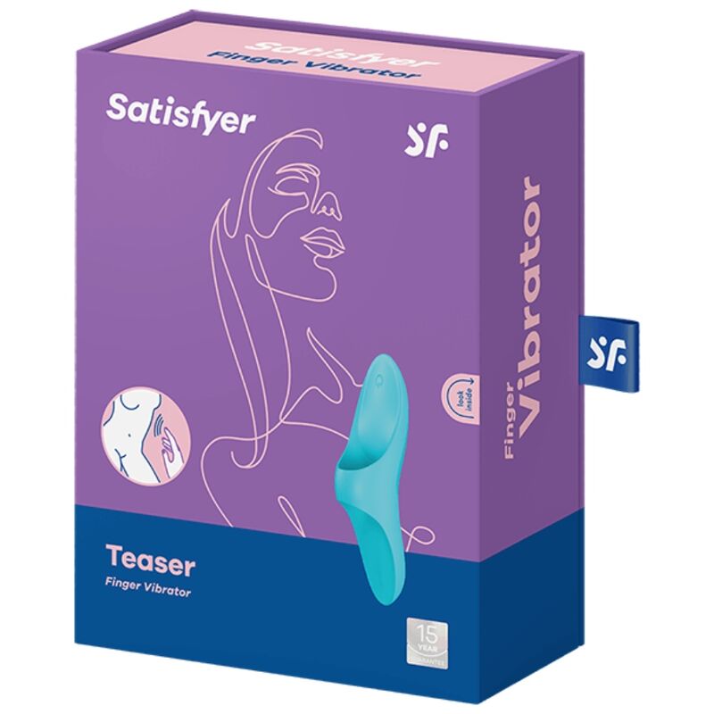 SATISFYER - VIBRATEUR À DOIGTS TEASER LUMIÈRE BLEUE