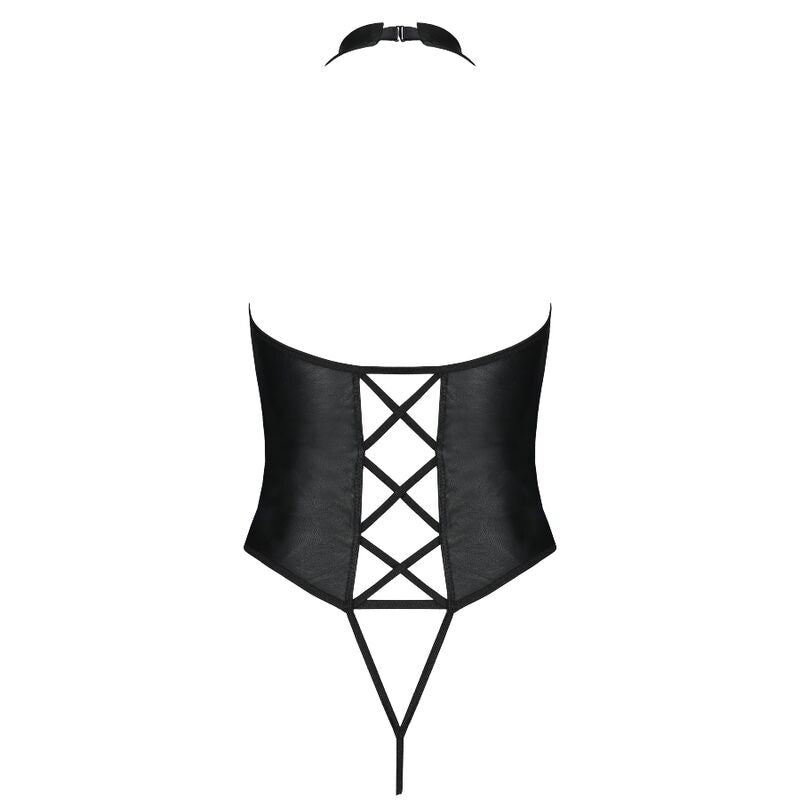 PASSION - NANCY BODYSUIT IN ECOLOGICAL LEATHER S/M