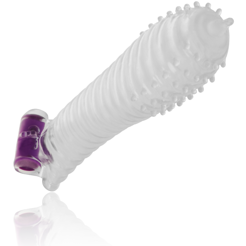 OHMAMA - STRUCTURED PENIS SHEATH WITH VIBRATING BULLET