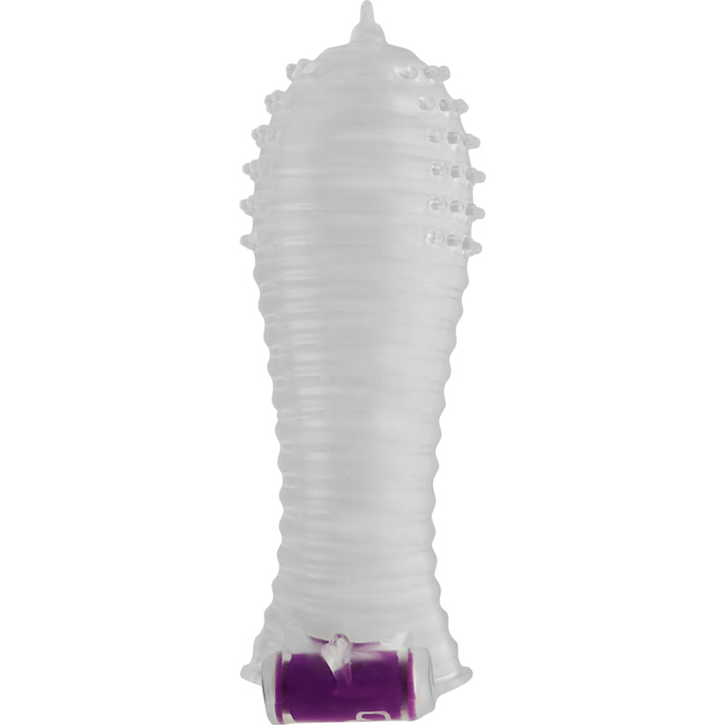 OHMAMA - STRUCTURED PENIS SHEATH WITH VIBRATING BULLET