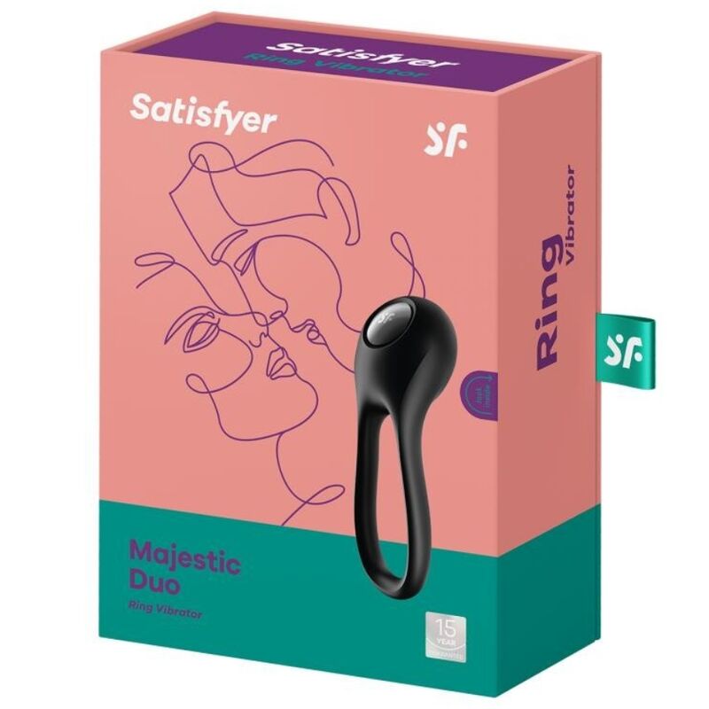 SATISFYER - VIBRATEUR À ANNEAUX NOIRS MAJESTIC DUO