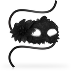 OHMAMA - VENETIAN STYLE ANTI-ZAZ MASKS WITH SIDE FLOWER - BLACK