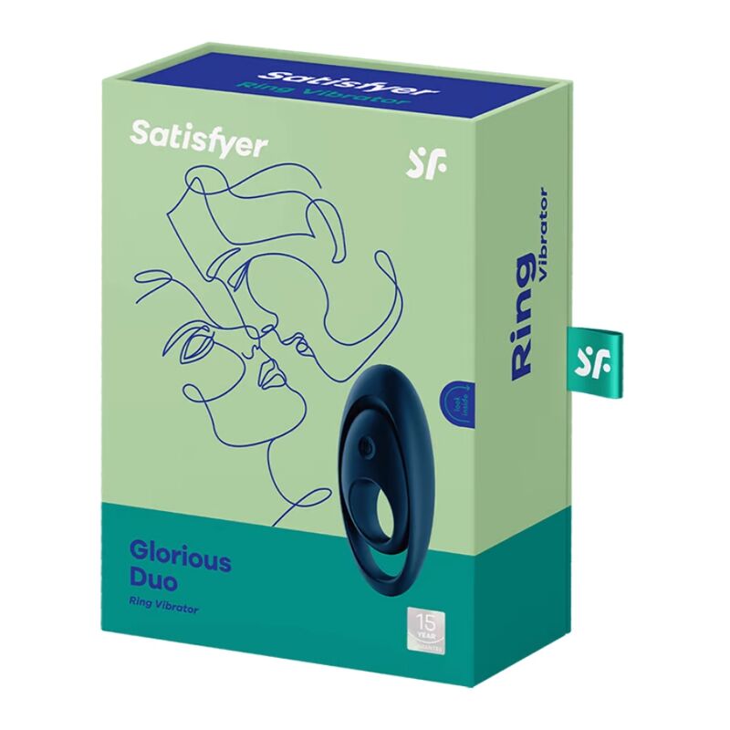 SATISFYER - VIBRATEUR À ANNEAUX BLEU GLORIEUX DUO
