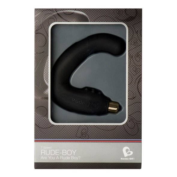 ROCKS-OFF - RUDE-BOY 7 V BLACK MALE G-SPOT MASSAGER 