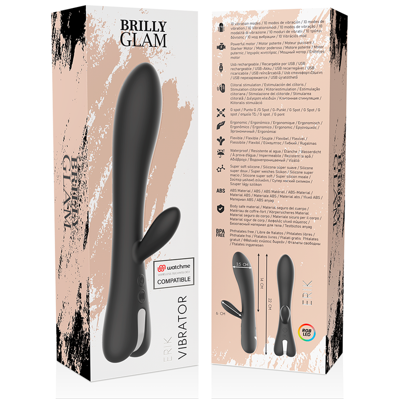 BRILLY GLAM - VIBRATEUR ERIK WATCHME COMPATIBLE AVEC LA TECHNOLOGIE SANS FIL