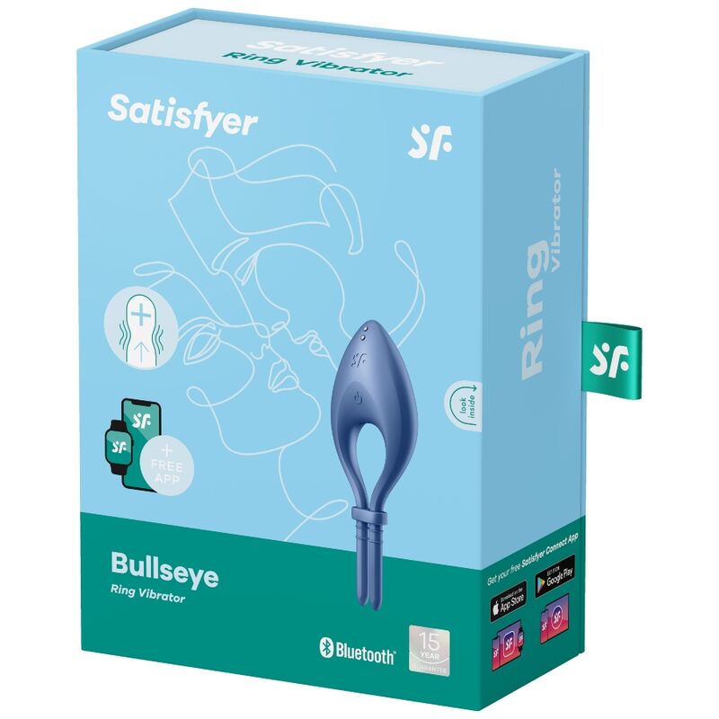 SATISFYER - APPLICATION VIBRATEUR ANNEAU BLEUE À CIBLE