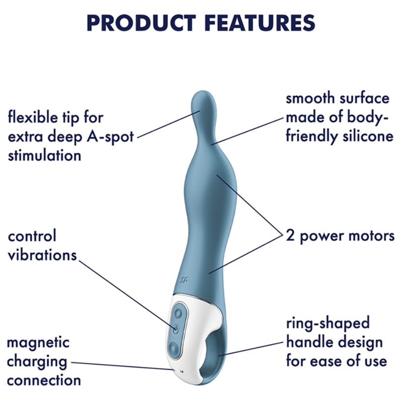 SATISFYER - AMAZING 1-SPOT BLUE VIBRATOR