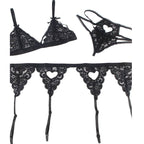 SUBBLIME - ENSEMBLE TROIS PIÈCES SOUTIEN-GORGE + PORTE-JARRETELLES + STRING S/M