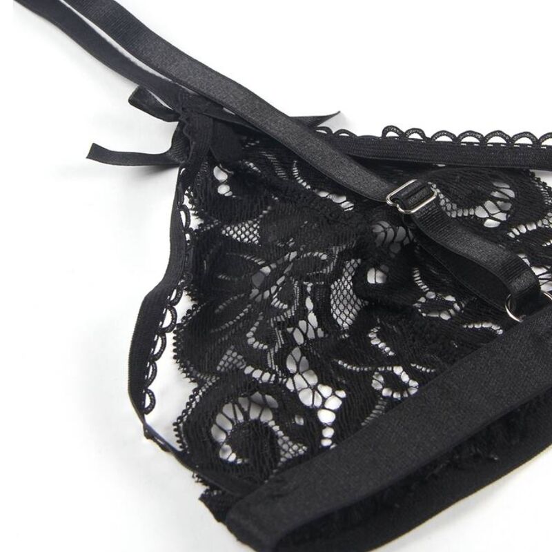 SUBBLIME - ENSEMBLE TROIS PIÈCES SOUTIEN-GORGE + PORTE-JARRETELLES + STRING S/M