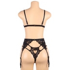 SUBBLIME - ENSEMBLE TROIS PIÈCES SOUTIEN-GORGE + PORTE-JARRETELLES + STRING S/M