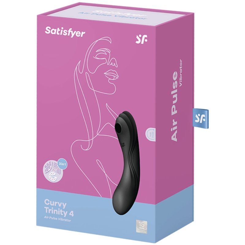 SATISFYER - VIBRATEUR À IMPULSIONS D'AIR CURVY TRINITY 4 NOIR