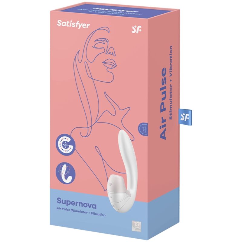 SATISFYER - SUPERNOVA WHITE STIMULATOR AND VIBRATION