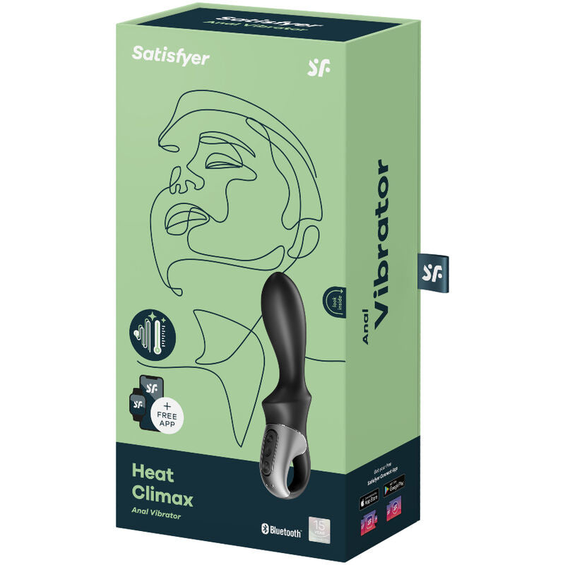 SATISFYER - APPLICATION VIBRATEUR ANAL CHAUFFANT CLIMAX NOIR