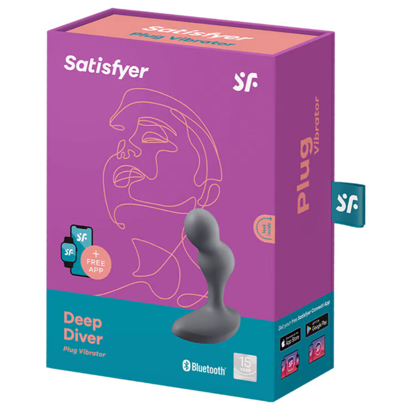 SATISFYER - DEEP DIVER GRAY VIBRANT PLUG APP