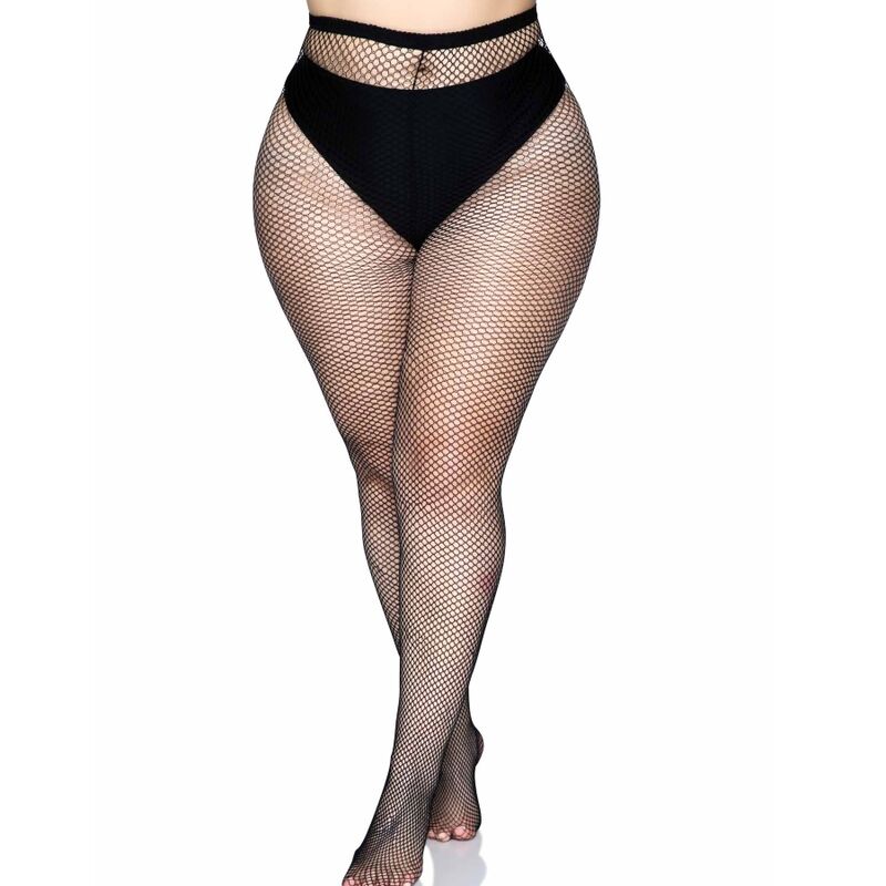 LEG AVENUE - BACK WAIST TIGHTS - BLACK PLUS SIZE