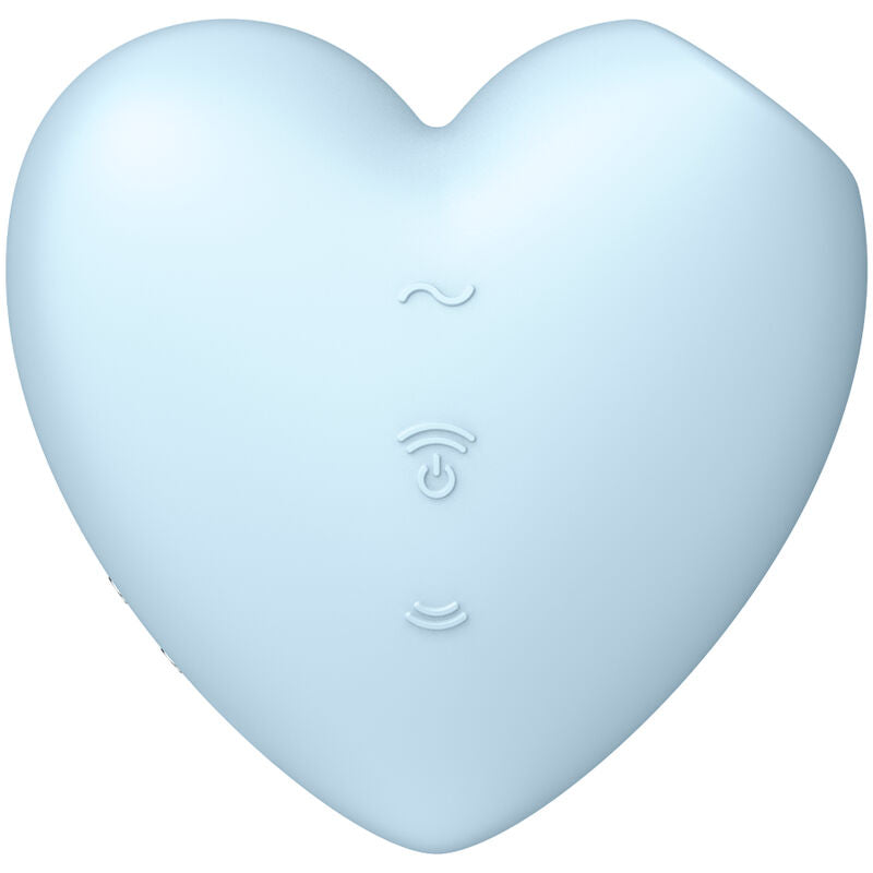 SATISFYER - CUTIE HEART AIR PULSE STIMULATOR AND VIBRATOR BLUE