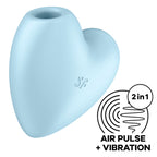 SATISFYER - CUTIE HEART STIMOLATORE E VIBRATORE A IMPULSI D'ARIA BLU
