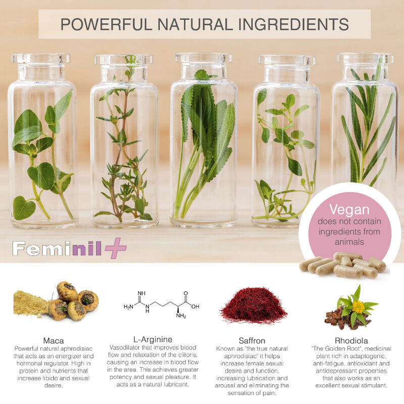 500 COSMÉTIQUES - FEMINIL+ AMÉLIORATION DE LA LIBIDO FÉMININE - 30 CAPSULES