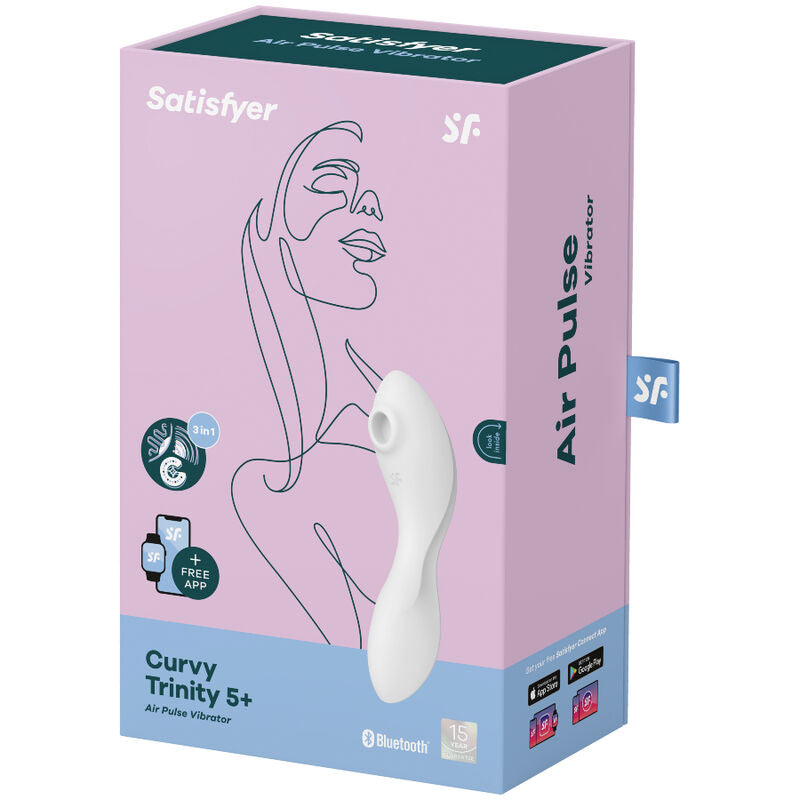 SATISFYER - VIBRATEUR ET STIMULATEUR CURVY TRINITY 5 BLANC