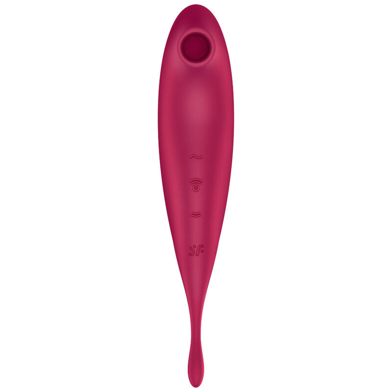 SATISFYER - TWIRLING PRO+ STIMULATOR AND VIBRATOR RED